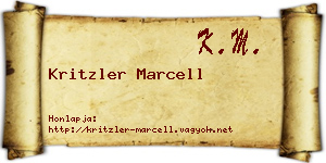 Kritzler Marcell névjegykártya